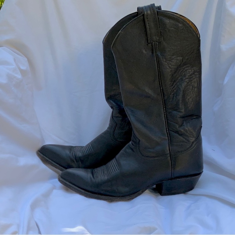 Vintage Tony Lama Black Cowboy/work boots Sz 9B Style #6158 Reg# 404910047 - Picture 11 of 16